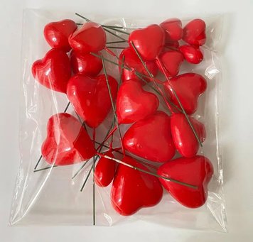 Декор Серце на проволоці, 8,5*2,5 см, колір червоний, поштучно 016778 фото