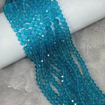 Намистини Хрусталь - Rondelle, 8 мм, колір Light Aquamarine- блакитний, 65-68 шт на нитці, 1 нитка 016135 фото