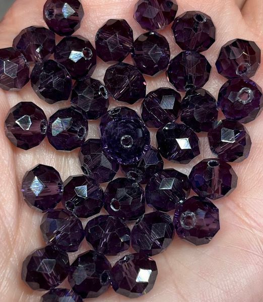 Бусины Рондель (Rondelle- прозрачный), 8*6 мм, цвет -фиолетовый , арт 018255, 1 нить- 65-68 шт 018255 фото