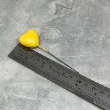 Декор Серце на проволоці, 8,5*2,5 см, колір жовтий, поштучно 016779 фото