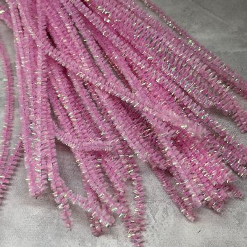 Синельний дріт (Пухнастий дріт), довжина 30 см, колір- рожевий, 10 шт. 016829 фото