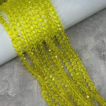 Намистини Хрусталь - Rondelle, 8 мм, колір Light Citrine- жовтий , 65-68 шт на нитці, 1 нитка 016136 фото