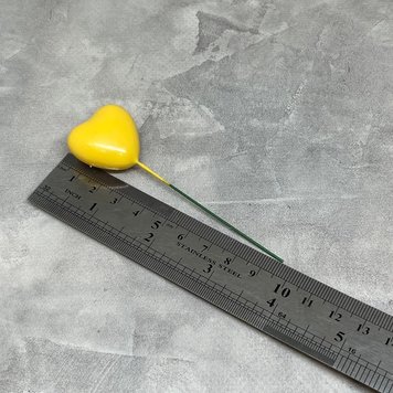 Декор Сердце на проволоке, 8,5*2,5 см, цвет желтый, поштучно 016779 фото
