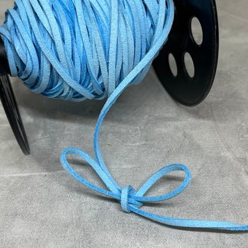 Замшевий шнур 3 мм, колір блакитний, метр 012863 фото