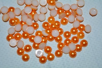 Камінці-половинки 6 мм, колір-оранжевий, 100 шт. 013574 фото