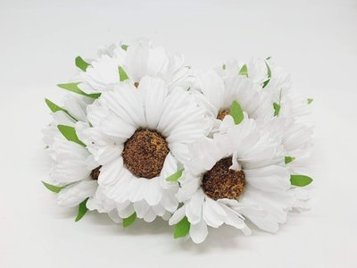 Букет Хризантем (ткань), 5 см, цвет белый, 6 шт. 02015 фото