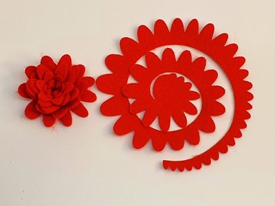 Заготівля з фетру "Квітка", 4-4,5 см, колір-червоний, шт 06718 фото