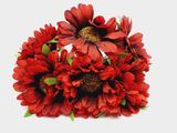 Букет Хризантем (тканина), 5 см, колір червоний, 6 шт. 02014 фото