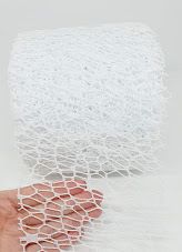 Декоративная сетка (12 см), цвет белый (матовая), отрезок 1 метр. 09807 фото