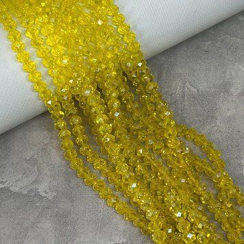 Намистини Хрусталь - Rondelle, 8 мм, колір Light Citrine - жовтий АВ, 65-68 шт на нитці, 1 нитка 016137 фото