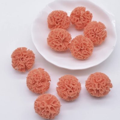 Фатиновые помпоны 2 см, цвет оранжевый, шт. 012771 фото