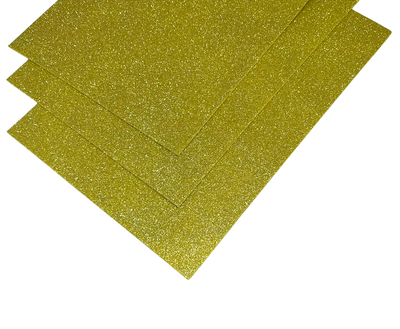 Фоамиран с глитером 2 мм, размер 20*30 см, цвет -светло-желтый, 1 шт. 016186 фото