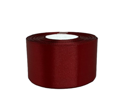 Атласная лента 5 см, цвет бордовый, 1 рулон (23 м) 016531 фото