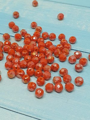 Ожерелье-хрустальная Рондель, 6*4 мм, цвет-оранжевый\матовый, упаковка 50 ш. 011685 фото