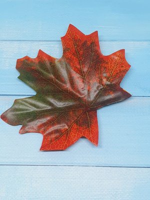 Кленовий лист 9*12 см, колір-червоно-оливковий, шт 012421 фото