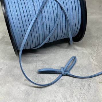 Замшевий шнур 3 мм, колір темно-блакитний, метр 012862 фото