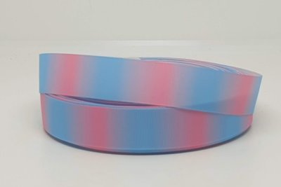 Репсовая лента 2,5 см Розово-голубая, метр 010354 фото