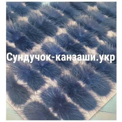 Хутро-бантик, розмір 3*7 см, колір темно-синій, шт 012708 фото