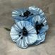 Букет дикого маку, блакитний, Ø квітки ~4,8 см, довжина дроту 7 см, арт 020065, 1 букет (5 квітів)