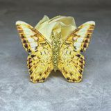 Декоративная бабочка (аппликация бабочка\ текстиль), размер ~4 см, арт 016733, 1 шт 016733 фото