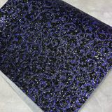 Екошкіра Гліттер (кожзам), розмір 19,5*30 смсм, колір-чорний+вензель фіолетовий 07685 фото