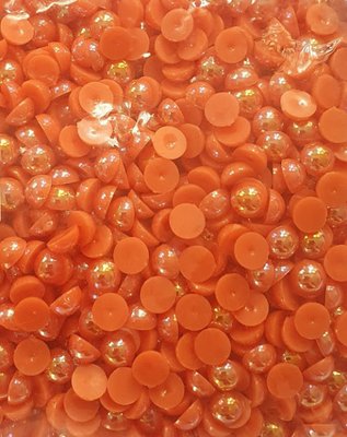 Камешки-половинки 8 мм, цвет оранжевый (100 шт) 011273 фото