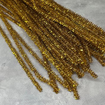 Синельний дріт (Пухнастий дріт), довжина 30 см, колір- золото, 10 шт. 08944 фото