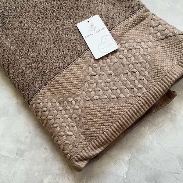 Банное полотенце для дома и отдыха, 70*140 см, коричневый арт 020665, 1 шт 020665 фото