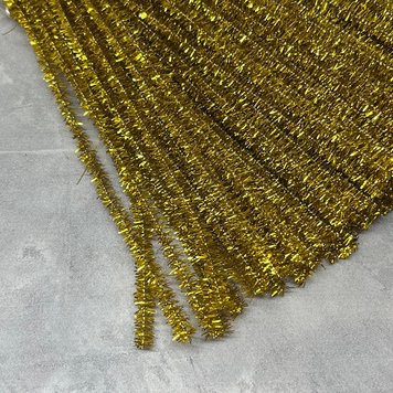 Синельний дріт (Пухнастий дріт), довжина 30 см, колір-світле-золото, 10 шт. 014331 фото