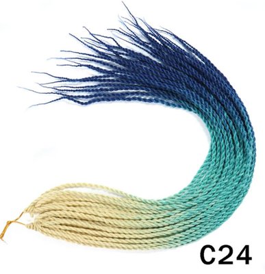 Сенегальские косички, длина 60 см, цвет-айвори-бирюза-синий (упаковка) 015270 фото