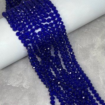 Намистини Хрусталь - Rondelle, 8 мм, колір Sapphire AB- темно-синій, 65-68 шт на нитці, 1 нитка, арт (016142) 016142 фото