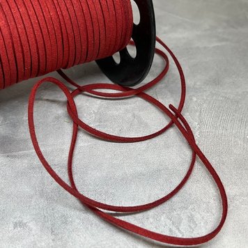 Замшевий шнур 3 мм, колір-бордовий, метр 08074 фото