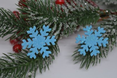 Заготовка из фоамирана "Снежинка" 4 см (набор 4 шт) №2, цвет-голубой 05737 фото