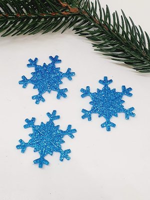 Заготовка из фоамирана "Снежинка" 4 см (набор 4 шт), цвет-голубой 012934 фото