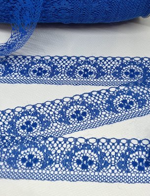 ОПТ - Мереживо "Ажур", 3,5 см, колір-синій,  10 метрів 014777 фото
