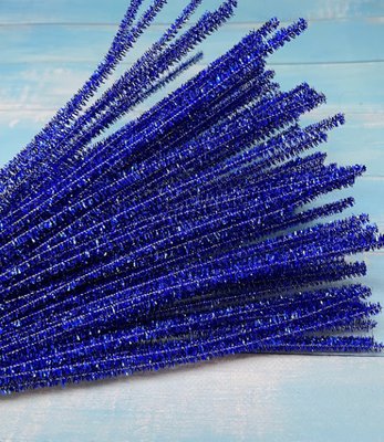 Синельная проволока (люрекс), длина 30 см, цвет-синий, 10 шт. 014332 фото
