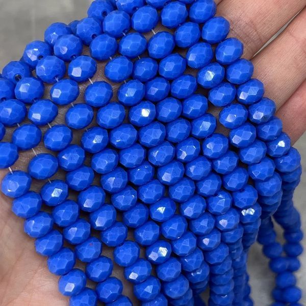 Намистини Хрусталь - Rondelle, 8 мм, колір Sapphire AB- синій, 65-68 шт на нитці, 1 нитка, арт (016143) 016143 фото
