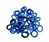 Набір гумок для волосся (Калуш), сине-голубий мікс, розмір 2,7-4 см, упаковка 60 шт 014828 фото