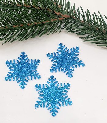 Заготовка из фоамирана "Снежинка" 4 см (набор 4 шт), цвет-голубой 012936 фото