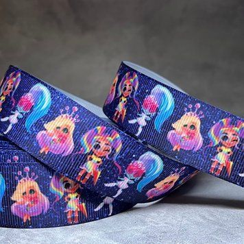 Репсовая лента 2,5 см Hairdorables Dolls (Хаирдораблес), арт 02805, 1 метр 02805 фото