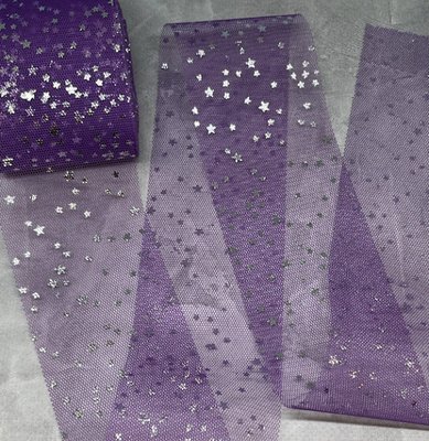 Фатин "Звездочка-серебро", 6 см, цвет-фиолетовый, метр 014842 фото