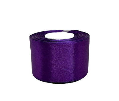 Атласная лента 5 см, цвет фиолетовый, 1 рулон (23 м) 016538 фото