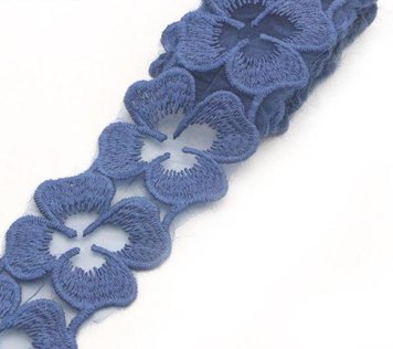 Вишита Мереживна квітка, 5 см, темно-синій, шт 02573 фото