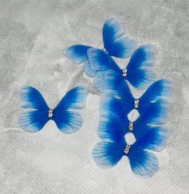 Метелик (шифон, двошарові), розмір ≈45 мм, колір-мікс, шт 014850 фото