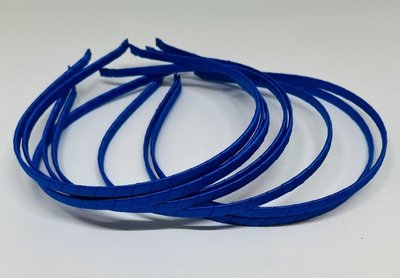 Обруч для волосся обмотаний атласною стрічкою, ширина 5 мм, колір-синій, шт. 014675 фото
