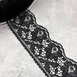 Кружево декоративное неэластичное Роза- 6 см, черный, арт 020864, 1 метр 020864 фото