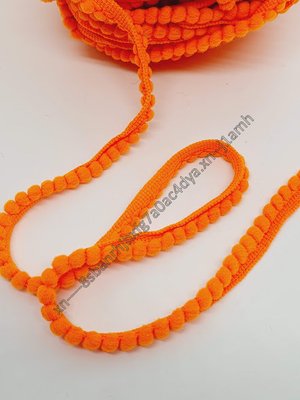 Стрічка з міні-помпонами, колір-оранжевий, метр 010901 фото