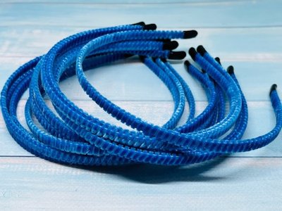Обруч для волос (бархатный), 0,7 см, цвет-голубой, шт. 014435 фото