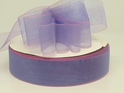 Органза (лента) 38 мм (Омбре), цвет-св фиолетовый, метр 010439 фото
