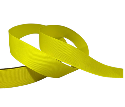 Репсова стрічка 2,5 см-ОПТ, колір -яскраво-жовтий, 18 метрів 011181-О фото